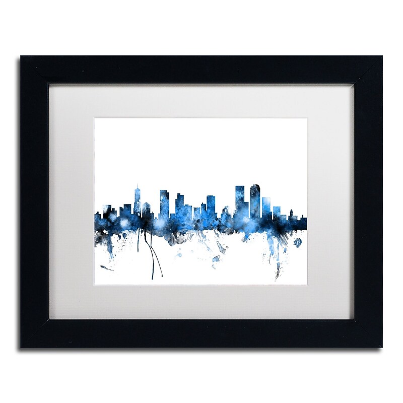 Trademark Fine Art ''Denver Colorado Skyline III'' by Michael Tompsett 11" x 14" Black Frame (MT0800-B1114MF) image 1