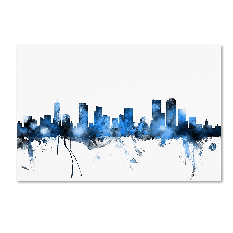 Trademark Fine Art ''Denver Colorado Skyline'' by Michael Tompsett 12" x 19" Canvas Art (MT0800-C1219GG) image 1