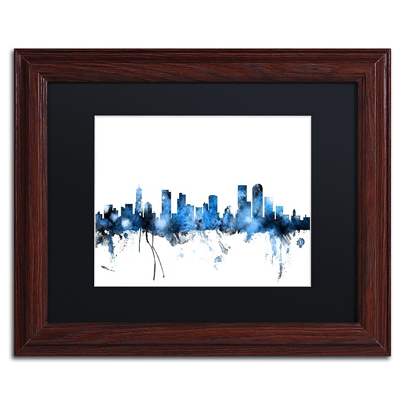 Trademark Fine Art ''Denver Colorado Skyline III'' by Michael Tompsett 11" x 14"Wood Frame (MT0800-W1114BMF) image 1