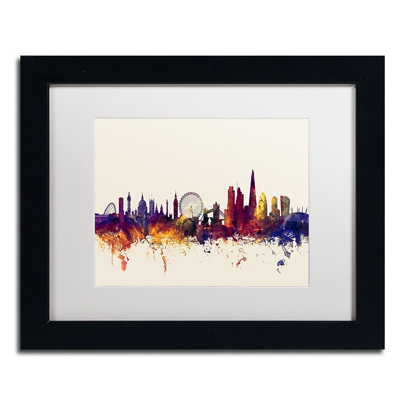 Trademark Fine Art ''London England Skyline III'' by Michael Tompsett 11" x 14" Black Frame (MT0802-B1114MF) image 1
