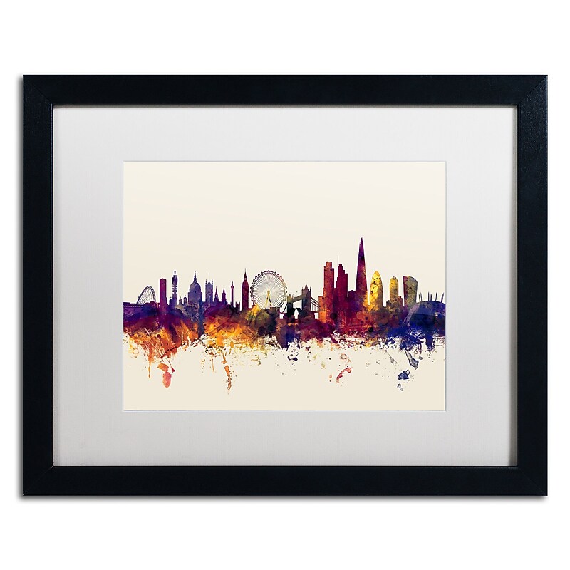 Trademark Fine Art ''London England Skyline III'' by Michael Tompsett 16" x 20" White Matted Black Frame (MT0802-B1620MF) image 1
