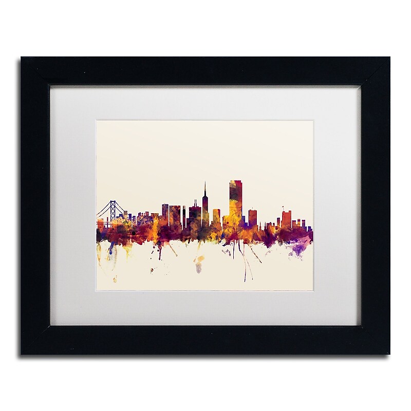 Trademark Fine Art ''San Francisco City Skyline IV'' by Michael Tompsett 11" x 14" Black Frame (MT0805-B1114MF) image 1