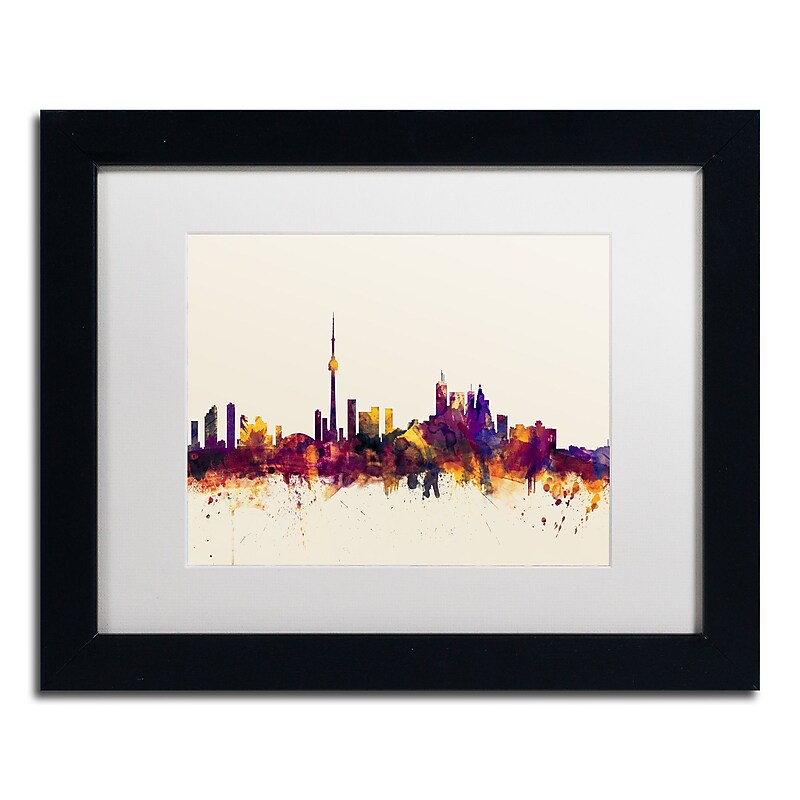 Trademark Fine Art ''Toronto Canada Skyline VI'' by Michael Tompsett 11" x 14" Black Frame (MT0808-B1114MF) image 1