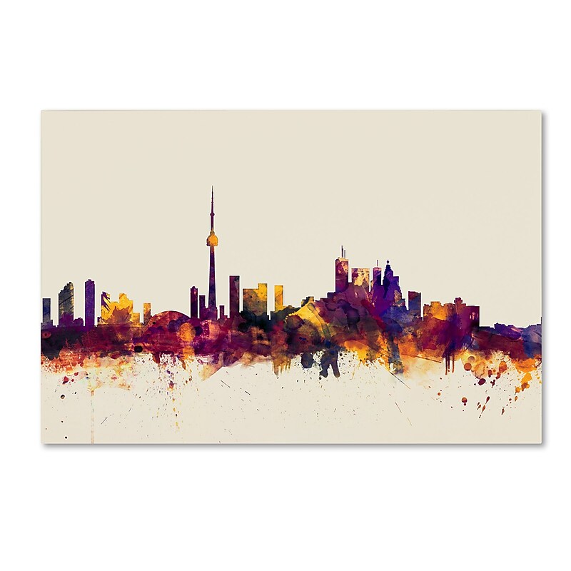Trademark Fine Art ''Toronto Canada Skyline'' by Michael Tompsett 30" x 47" Canvas Art (MT0808-C3047GG) image 1