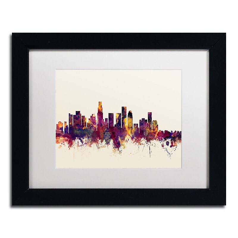 Trademark Fine Art ''Los Angeles California Skyline IV'' by Michael Tompsett 11" x 14" Black Frame (MT0810-B1114MF) image 1