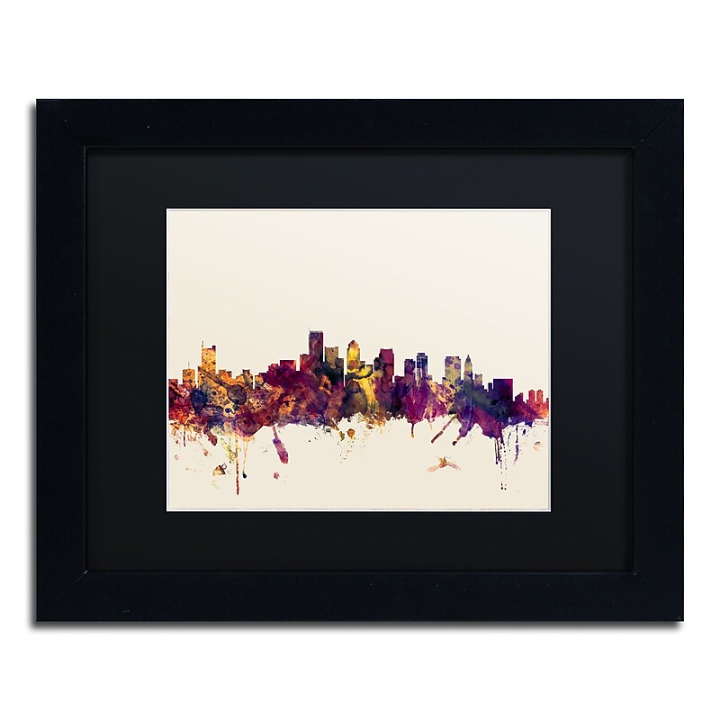Trademark Fine Art ''Boston Massachusetts Skyline III'' by Michael Tompsett 11" x 14"Black Frame (MT0811-B1114BMF) image 1