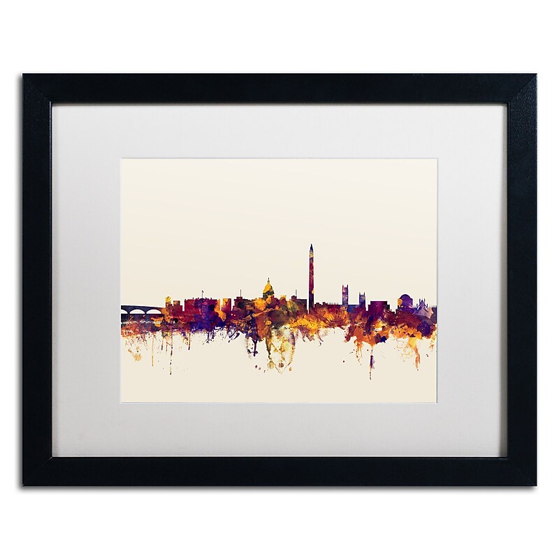 Trademark Fine Art ''Washington DC Skyline V'' by Michael Tompsett 16" x 20" White Matted Black Frame (MT0813-B1620MF) image 1