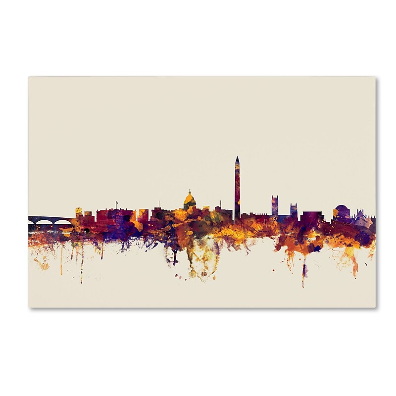 Trademark Fine Art ''Washington DC Skyline'' by Michael Tompsett 22" x 32" Canvas Art (MT0813-C2232GG) image 1