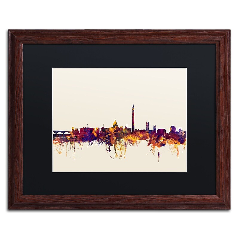 Trademark Fine Art ''Washington DC Skyline V'' by Michael Tompsett 16" x 20" Black Matted Wood Frame (MT0813-W1620BMF) image 1
