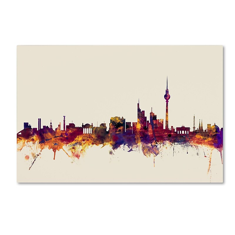 Trademark Fine Art ''Berlin Germany Skyline'' by Michael Tompsett 12" x 19" Canvas Art (MT0814-C1219GG) image 1