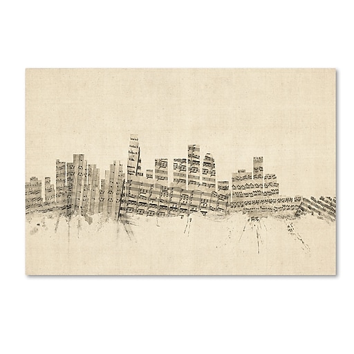 Trademark Fine Art ''Los Angeles Skyline Sheet Music'' by Michael