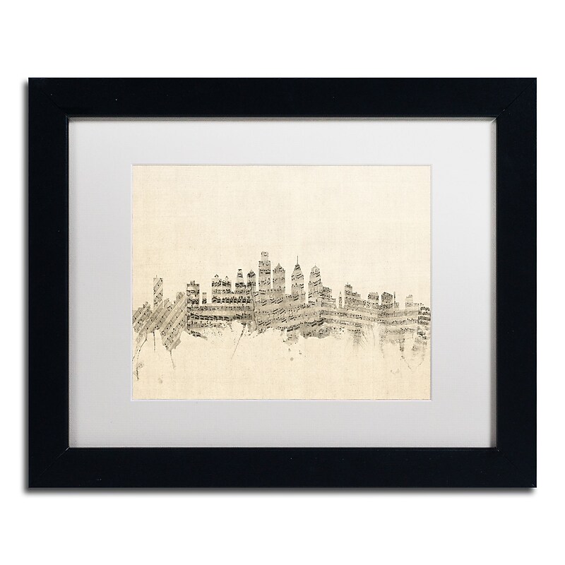 Trademark Fine Art ''Philadelphia Sheet Music II'' by Michael Tompsett 11" x 14" Black Frame (MT0826-B1114MF) image 1