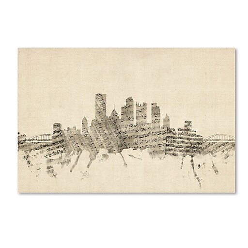 Trademark Fine Art ''Pittsburgh Skyline Sheet Music'' by Michael