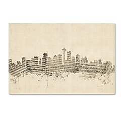 Trademark Fine Art ''Seattle Washington Skyline Sheet Music'' by