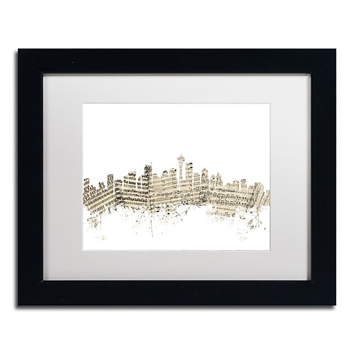 アート・デザイン・音楽 From Matt Black to Memphis Trademark Fine Art ''Seattle Skyline Sheet Music'' by