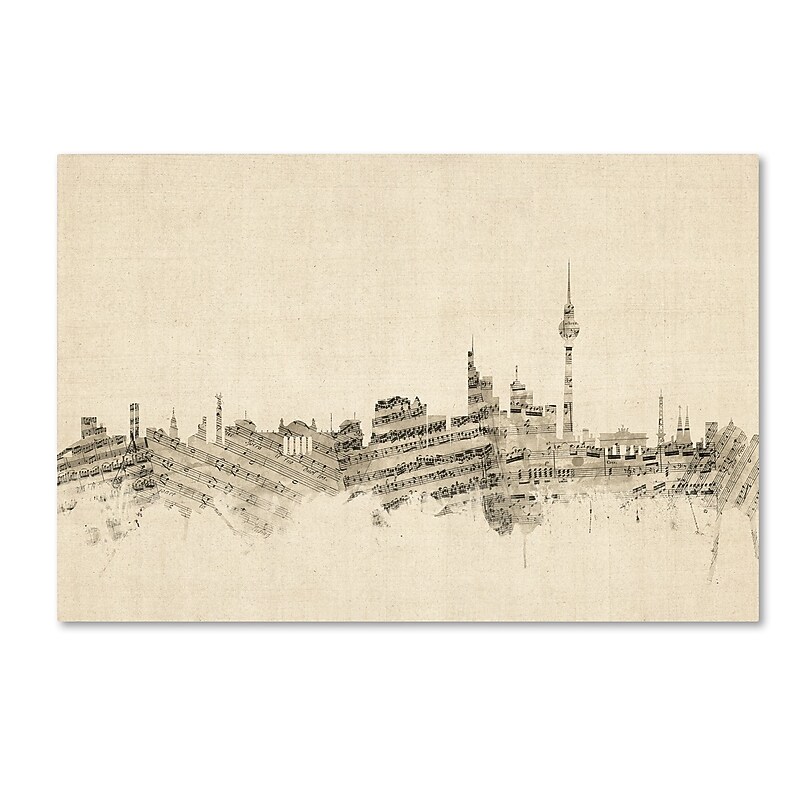 Trademark Fine Art ''Berlin Germany Skyline Sheet Music'' by Michael Tompsett 30" x 47" Canvas Art (MT0842-C3047GG) image 1