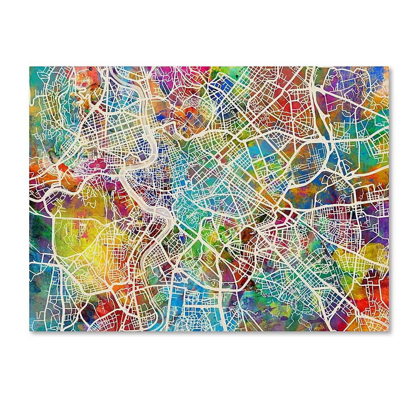 Trademark Fine Art ''Rome Italy Street Map'' by Michael Tompsett 18" x 24" Canvas Art (MT0853-C1824GG) image 1