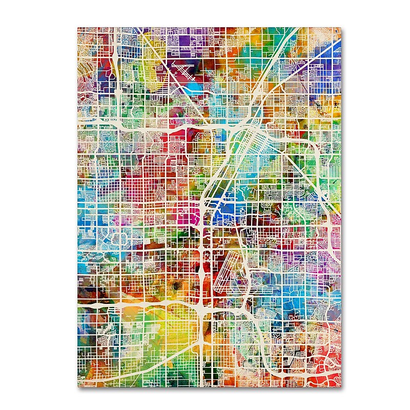 Trademark Fine Art ''Las Vegas City Street Map'' by Michael Tompsett 35" x 47" Canvas Art (MT0855-C3547GG) image 1