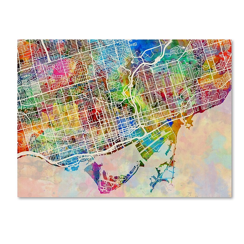 Trademark Fine Art ''Toronto Street Map'' by Michael Tompsett 35" x 47" Canvas Art (MT0863-C3547GG) image 1
