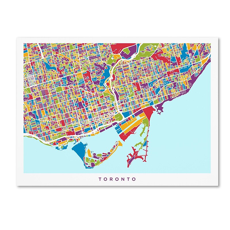 Trademark Fine Art ''Toronto Street Map'' by Michael Tompsett 35" x 47" Canvas Art (MT0865-C3547GG) image 1