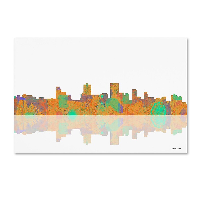 Trademark Fine Art ''Anchorage Alaska Skyline'' by Marlene Watson 22" x 32" Canvas Art (MW0037-C2232GG) image 1