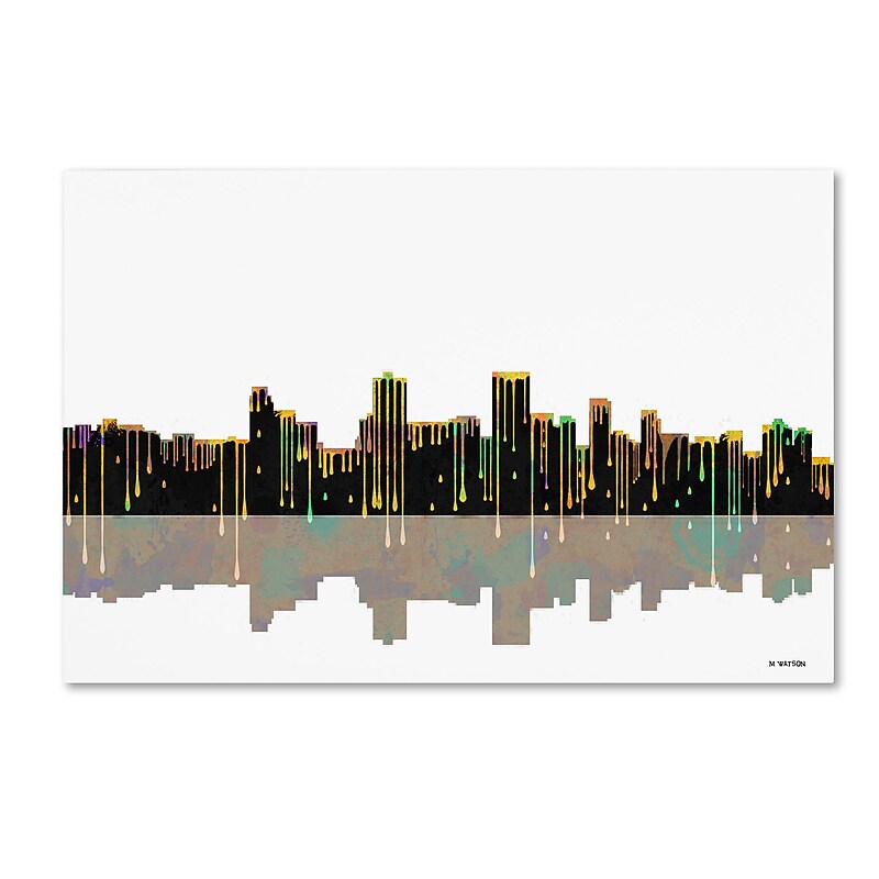 Trademark Fine Art ''Anchorage Alaska Skyline'' by Marlene Watson 30" x 47" Canvas Art (MW0038-C3047GG) image 1