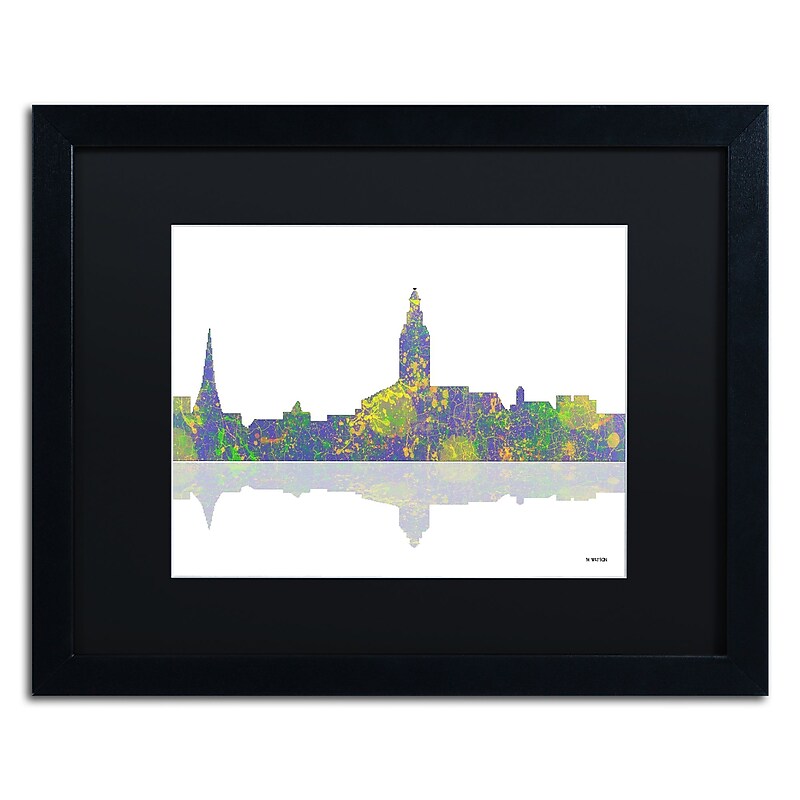 Trademark Fine Art ''Annapolis Maryland Skyline'' by Marlene Watson 16" x 20" Black Matted Black Frame (MW0040-B1620BMF) image 1