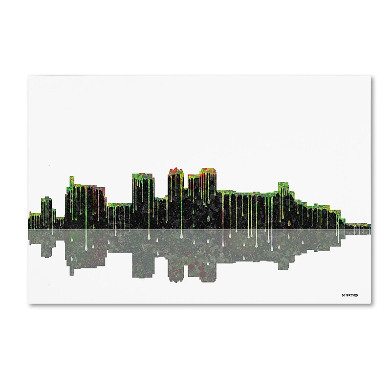 Trademark Fine Art ''Birmingham Alabama Skyline'' by Marlene Watson 12" x 19" Canvas Art (MW0044-C1219GG) image 1