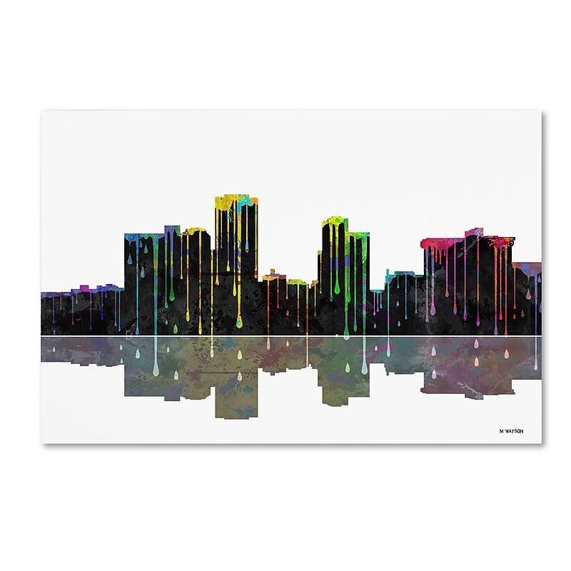 Trademark Fine Art ''Little Rock Arkansas Skyline'' by Marlene Watson 12" x 19" Canvas Art (MW0058-C1219GG) image 1