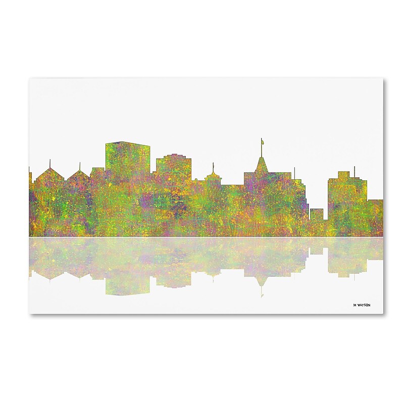 Trademark Fine Art ''Oakland California Skyline'' by Marlene Watson 22" x 32" Canvas Art (MW0061-C2232GG) image 1