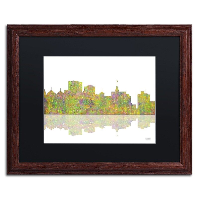 Trademark Fine Art ''Oakland California Skyline'' by Marlene Watson 16" x 20" Black Matted Wood Frame (MW0061-W1620BMF) image 1