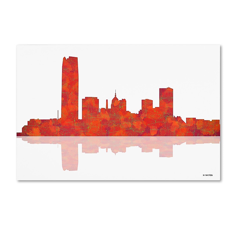 Trademark Fine Art ''Oklahoma City Oklahoma Skyline'' by Marlene Watson 30" x 47" Canvas Art (MW0063-C3047GG) image 1