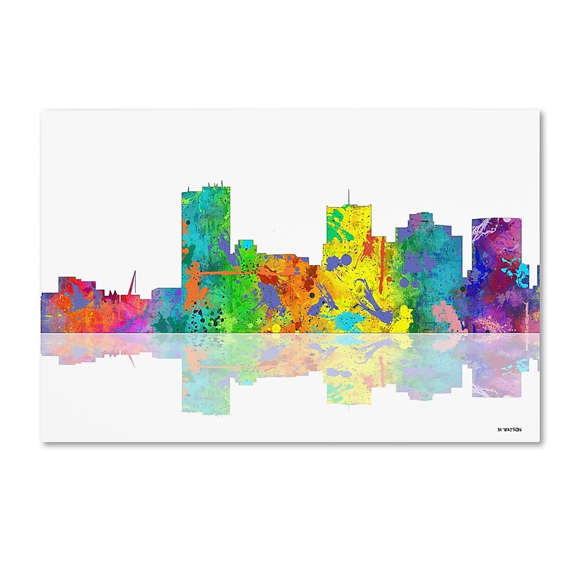Trademark Fine Art ''Phoenix Arizona Skyline'' by Marlene Watson 22" x 32" Canvas Art (MW0065-C2232GG) image 1