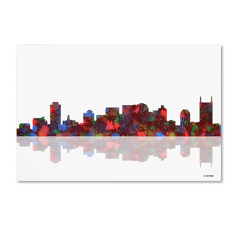 Trademark Fine Art ''Nashville Tennessee Skyline'' by Marlene Watson 22" x 32" Canvas Art (MW0099-C2232GG) image 1