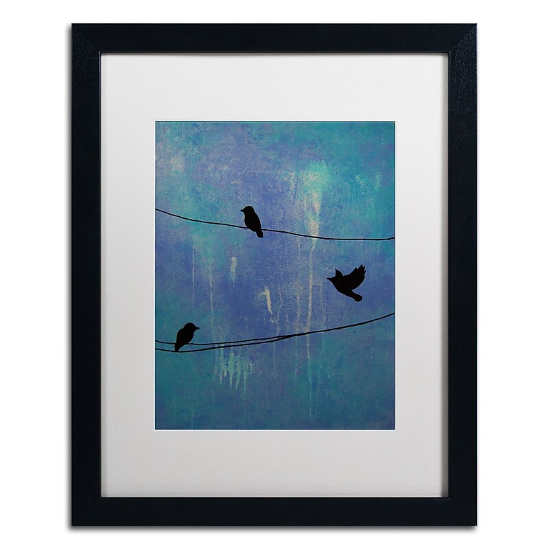 Trademark Fine Art ''Birds Arrival'' by Nicole Dietz 16" x 20" White Matted Black Frame (ND089-B1620MF) image 1