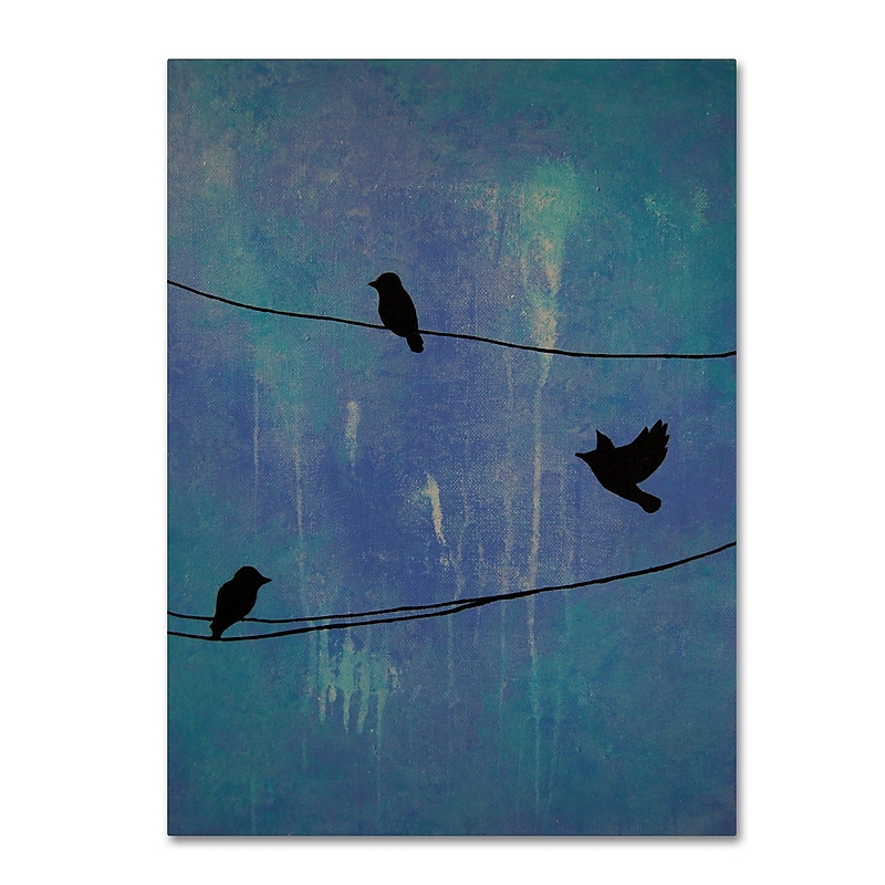 Trademark Fine Art ''Birds Arrival'' by Nicole Dietz 14" x 19" Canvas Art (ND089-C1419GG) image 1