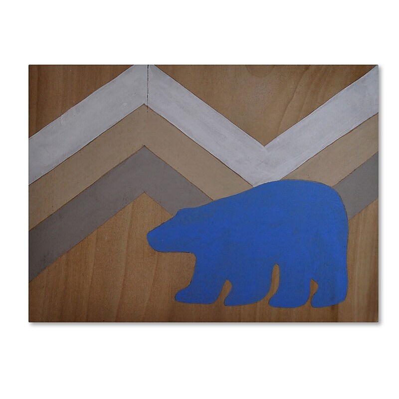 Trademark Fine Art ''Blue Polar Bear'' by Nicole Dietz 14" x 19" Canvas Art (ND091-C1419GG) image 1