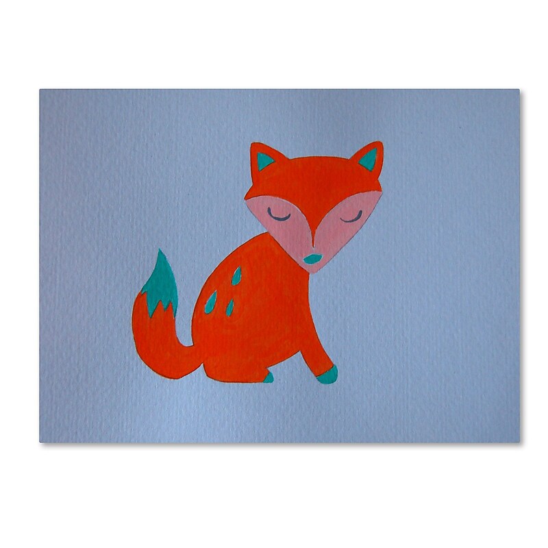 Trademark Fine Art ''Orange Fox'' by Nicole Dietz 14" x 19" Canvas Art (ND096-C1419GG) image 1