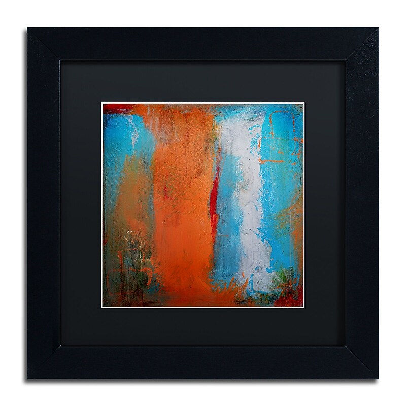 Trademark Fine Art ''Orange Swatch'' by Nicole Dietz 11" x 11" Black Matted Black Frame (ND097-B1111BMF) image 1