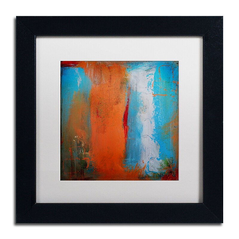 Trademark Fine Art ''Orange Swatch'' by Nicole Dietz 11" x 11" White Matted Black Frame (ND097-B1111MF) image 1