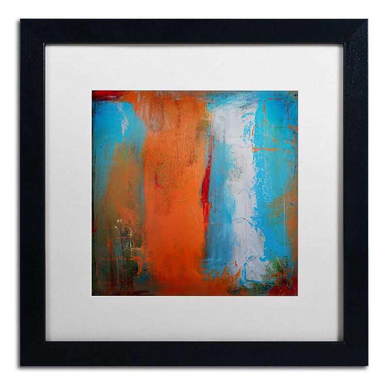 Trademark Fine Art ''Orange Swatch'' by Nicole Dietz 16" x 16" White Matted Black Frame (ND097-B1616MF) image 1