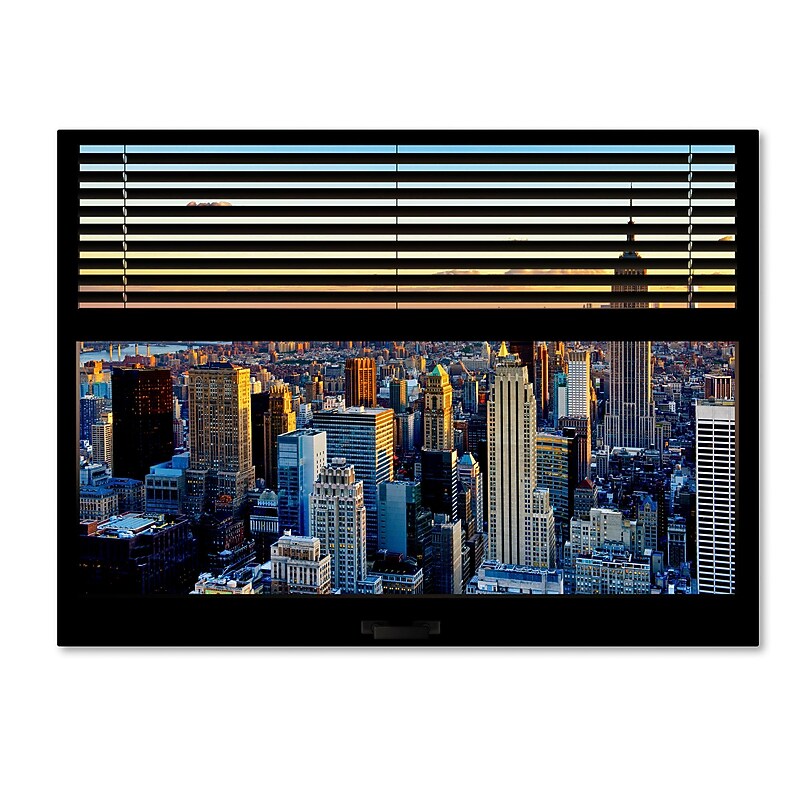 Trademark Fine Art ''Window View NYC Sunset 1'' by Philippe Hugonnard 24" x 32" Canvas Art (PH0001-C2432GG) image 1