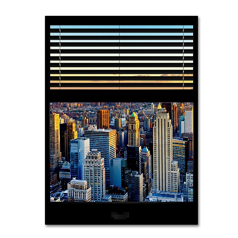 Trademark Fine Art ''Window View NYC Sunset 5'' by Philippe Hugonnard 24" x 32" Canvas Art (PH0003-C2432GG) image 1