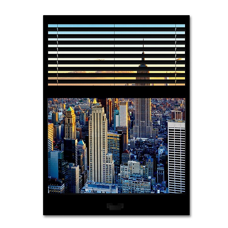 Trademark Fine Art ''Window View NYC Sunset 6'' by Philippe Hugonnard 24" x 32" Canvas Art (PH0004-C2432GG) image 1