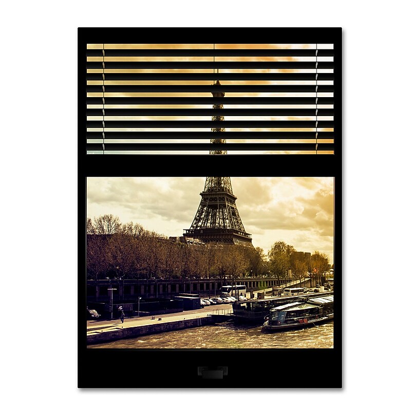 Trademark Fine Art ''Window View Paris at Sunset 5'' by Philippe Hugonnard 24" x 32" Canvas Art (PH0011-C2432GG) image 1