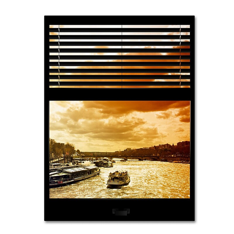 Trademark Fine Art ''Window View Paris at Sunset 6'' by Philippe Hugonnard 24" x 32" Canvas Art (PH0012-C2432GG) image 1
