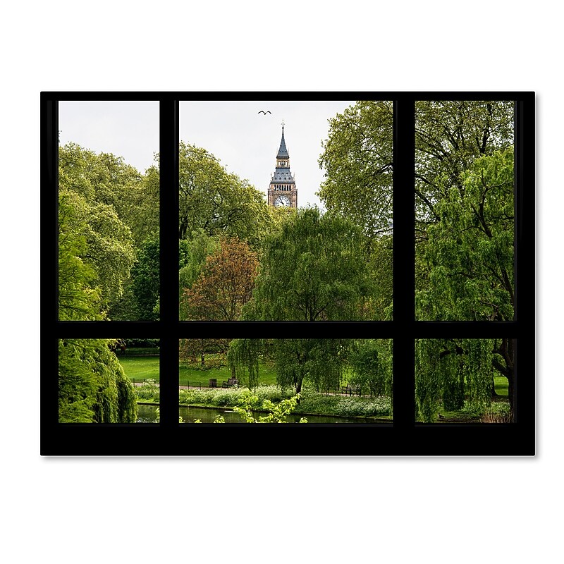 Trademark Fine Art ''Window View St James's Park 1'' by Philippe Hugonnard 35" x 47" Canvas Art (PH0016-C3547GG) image 1