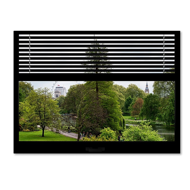 Trademark Fine Art ''Window View London Park 1'' by Philippe Hugonnard 24" x 32" Canvas Art (PH0021-C2432GG) image 1