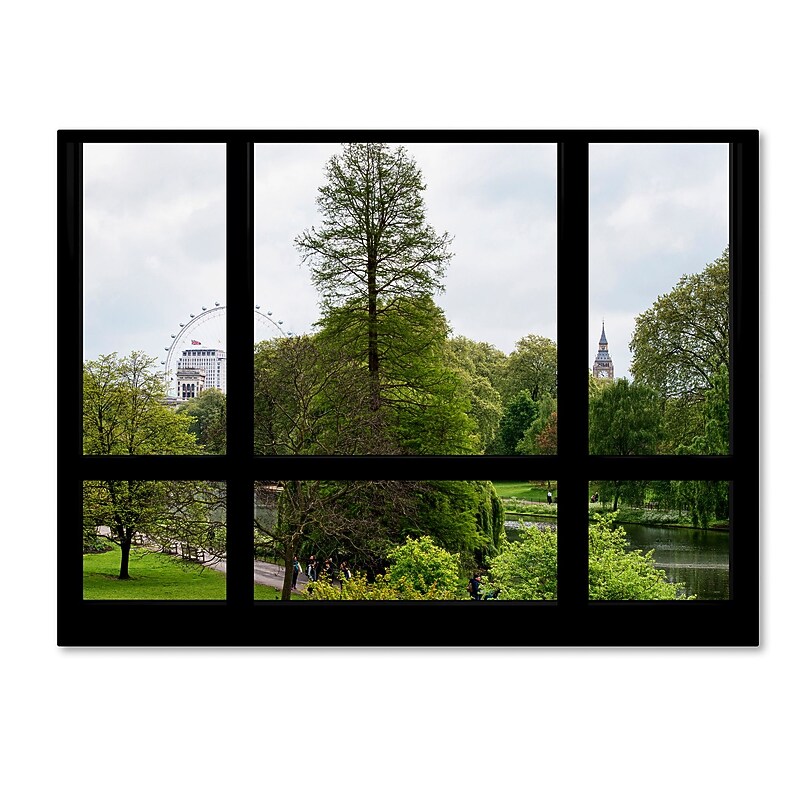 Trademark Fine Art ''Window View London Park 2'' by Philippe Hugonnard 35" x 47" Canvas Art (PH0022-C3547GG) image 1