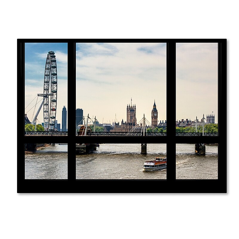 Trademark Fine Art ''Window View River Thames 4'' by Philippe Hugonnard 35" x 47" Canvas Art (PH0030-C3547GG) image 1